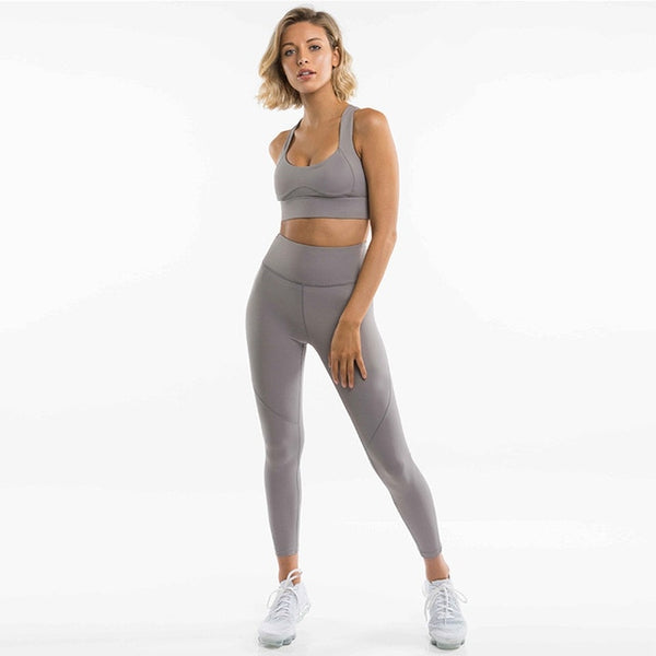 Yoga Set Saemless Leggings+Racerback Bra Sportswear for Women | Vimost Shop.