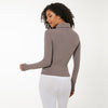 High Collar Yoga Crop Tops with Thumb Hole Sports Athletic Long Sleeve Shirts Women Twist Fitness Gym Tops High Quality | Vimost Shop.