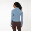 High Collar Yoga Crop Tops with Thumb Hole Sports Athletic Long Sleeve Shirts Women Twist Fitness Gym Tops High Quality | Vimost Shop.