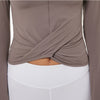 High Collar Yoga Crop Tops with Thumb Hole Sports Athletic Long Sleeve Shirts Women Twist Fitness Gym Tops High Quality | Vimost Shop.