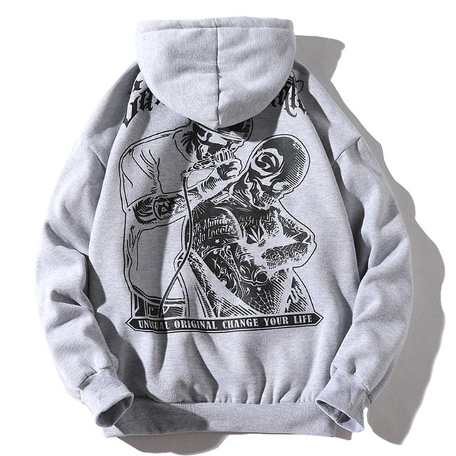 Men Letter Printed Hooded Pullover Sweatshirt Men High Street Fashion Hip Hop Hoodie Streetwear Clothing | Vimost Shop.