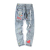 Hip Hop Streetwear Ripped Slim Fit Jeans Skinny Jeans Japan Graffiti Flame Skeleton Print Men Jogger Denim Pants | Vimost Shop.