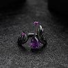 1.43Ct Natural Amethyst Gemstone Rings 925 Sterling Silver Handmade Adjustable Angel's Wing Ring for Women Bijoux | Vimost Shop.