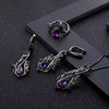 1.43Ct Natural Amethyst Gemstone Rings 925 Sterling Silver Handmade Adjustable Angel's Wing Ring for Women Bijoux | Vimost Shop.