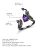 1.43Ct Natural Amethyst Gemstone Rings 925 Sterling Silver Handmade Adjustable Angel's Wing Ring for Women Bijoux | Vimost Shop.