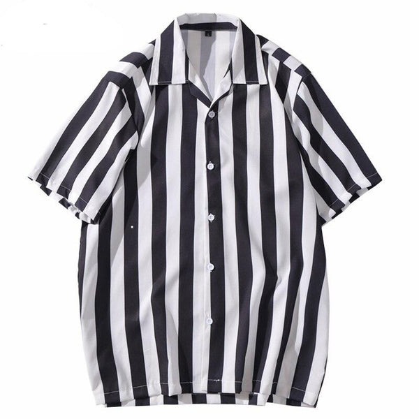 Hip Hop Shirt Streetwear White Blue Red Stripe  Harajuku | Vimost Shop.