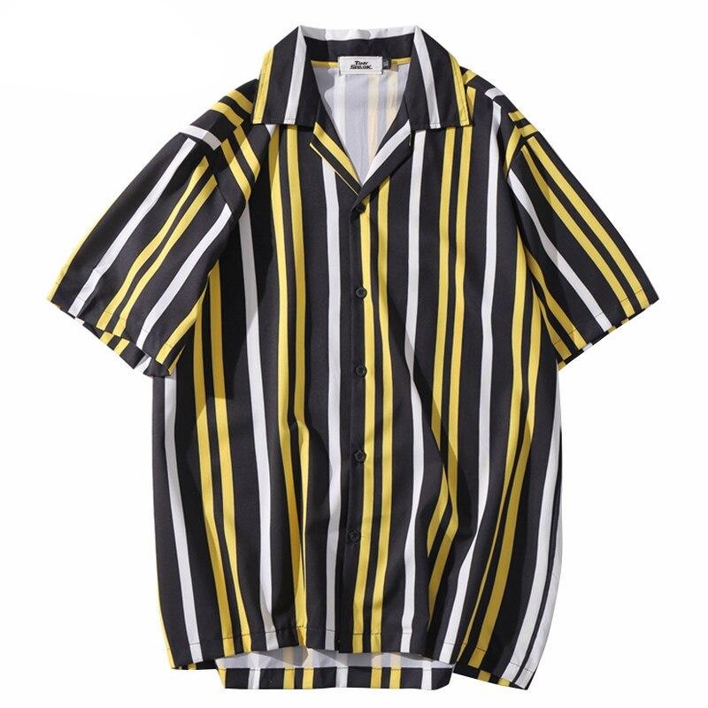 Hip Hop Shirt Streetwear White Blue Red Stripe Harajuku | Vimost Shop.