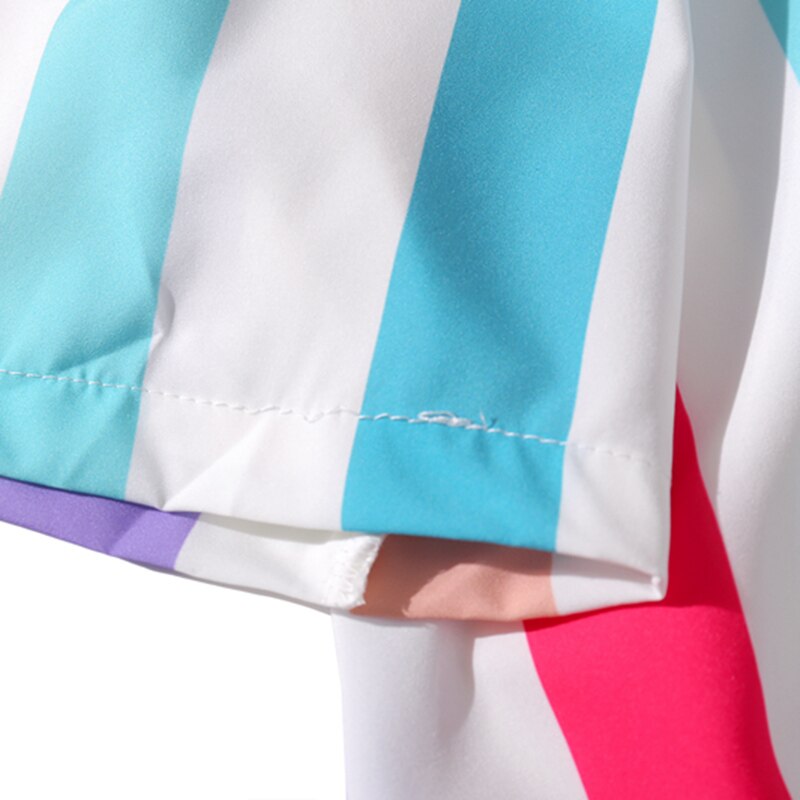 Hip Hop Shirt Streetwear White Blue Red Stripe Harajuku | Vimost Shop.