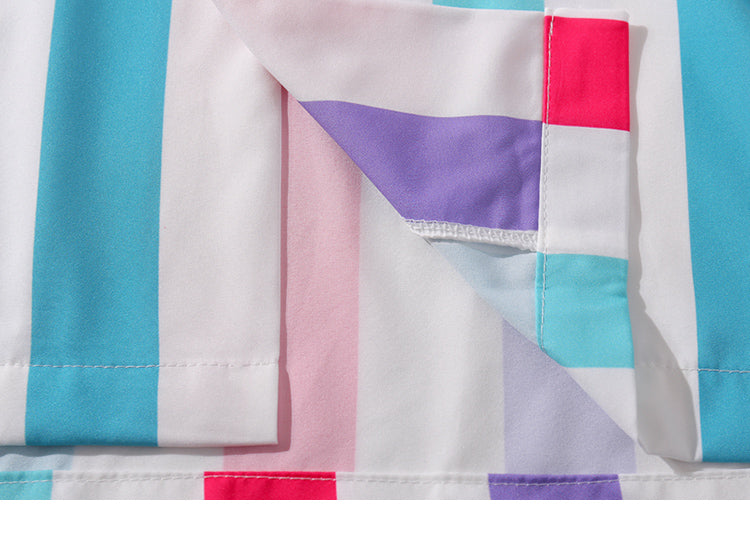 Hip Hop Shirt Streetwear White Blue Red Stripe Harajuku | Vimost Shop.