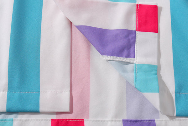 Hip Hop Shirt Streetwear White Blue Red Stripe  Harajuku | Vimost Shop.