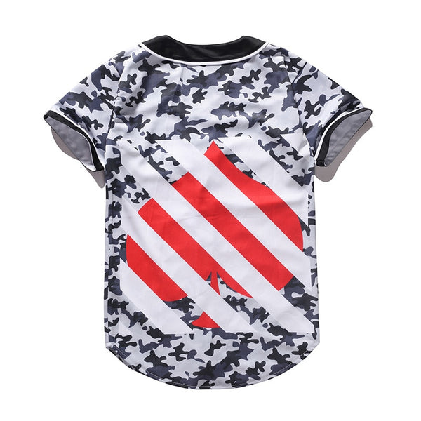 3D Short Sleeve T shirt Men Baseball Jersey Sport Slim Fit V Neck T-shirts Casual Streetwear Trendy Style | Vimost Shop.