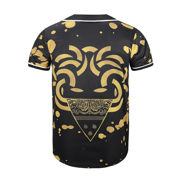 3D Short Sleeve T shirt Men Baseball Jersey Sport Slim Fit V Neck T-shirts Casual Streetwear Trendy Style | Vimost Shop.