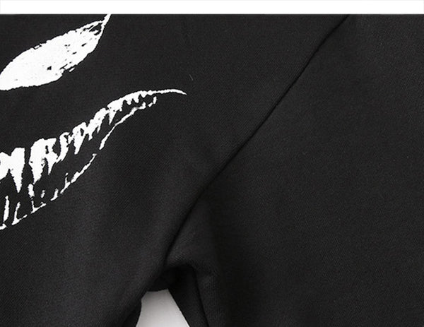 Hip Hop Darkwear Mask Print Loose Hoodies Men Streetwear Techwear Pullover Hoodie Sweatshirt Tops Streetwear | Vimost Shop.