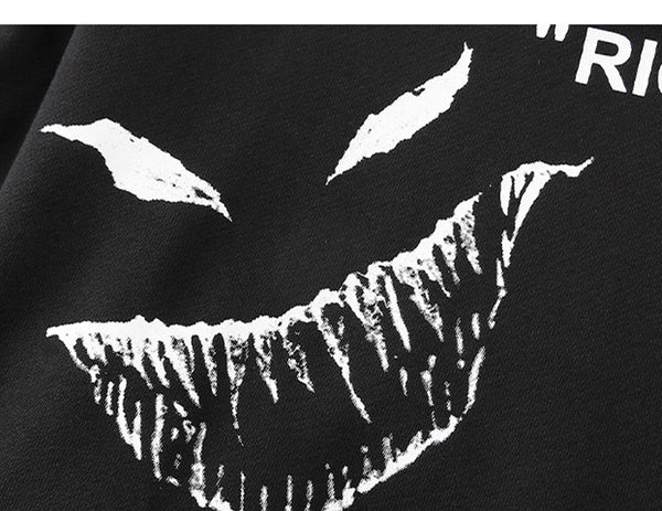 Hip Hop Darkwear Mask Print Loose Hoodies Men Streetwear Techwear Pullover Hoodie Sweatshirt Tops Streetwear | Vimost Shop.