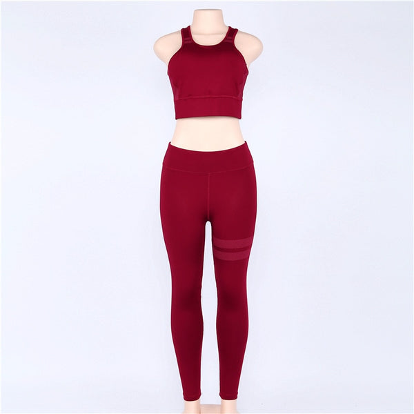 High Waist 2 Piece Fitness Set Women New Seamless Leggings Push Up Yoga Suit Woman Gym Running Sportswear For Ladies | Vimost Shop.