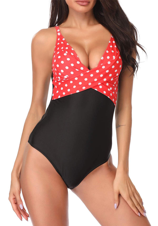 One Piece Swimsuit Women Print Sexy Black White Bodysuit Swimwear | Vimost Shop.