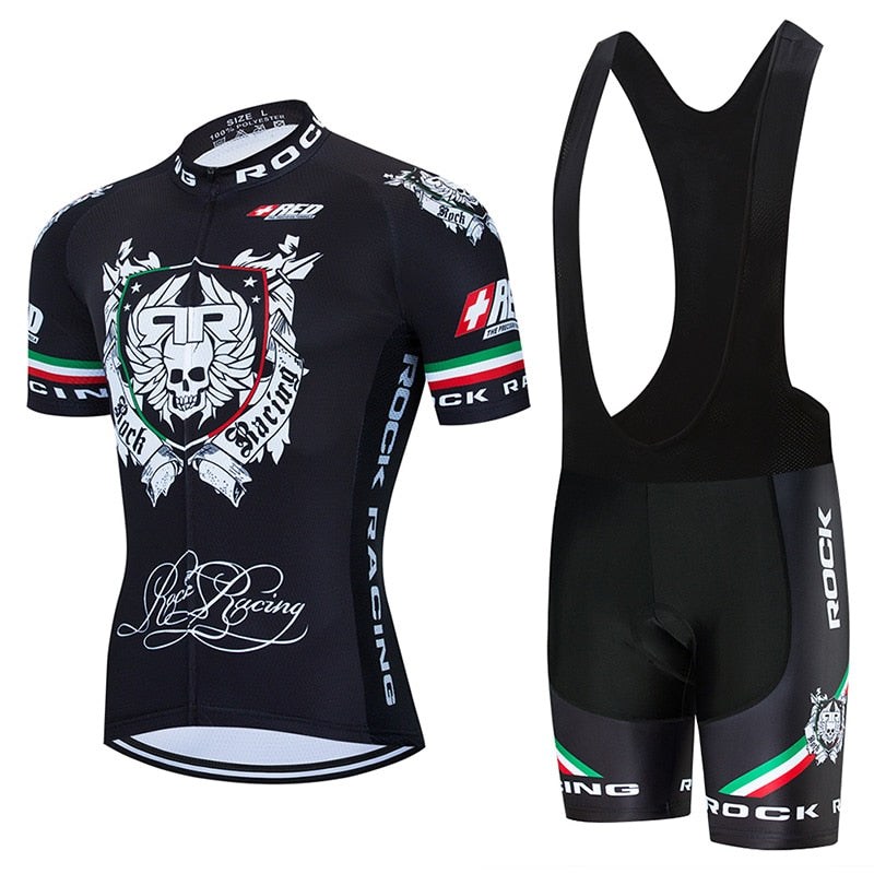 Rock Racing Cycling Clothing 9D Bib Set MTB Uniform Black Bicycle Clothes Quick Dry Bike Jersey Men's Short Maillot Culotte | Vimost Shop.