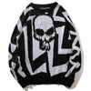 Men Skull Printed Hip Hop Sweater Streetwear High Quality Loose Oversized Sweaters Casual Pullover Clothing KA13 | Vimost Shop.