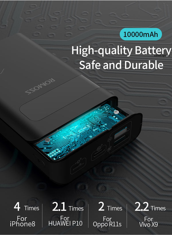 Sense4PS+ Power Bank 10000mAh Portable Charger LED External Battery PD 3.0 Fast Charging Powerbank for iPhone Xiaomi mi | Vimost Shop.