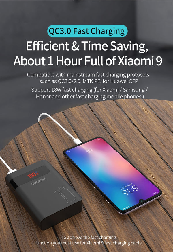 Sense4PS+ Power Bank 10000mAh Portable Charger LED External Battery PD 3.0 Fast Charging Powerbank for iPhone Xiaomi mi | Vimost Shop.