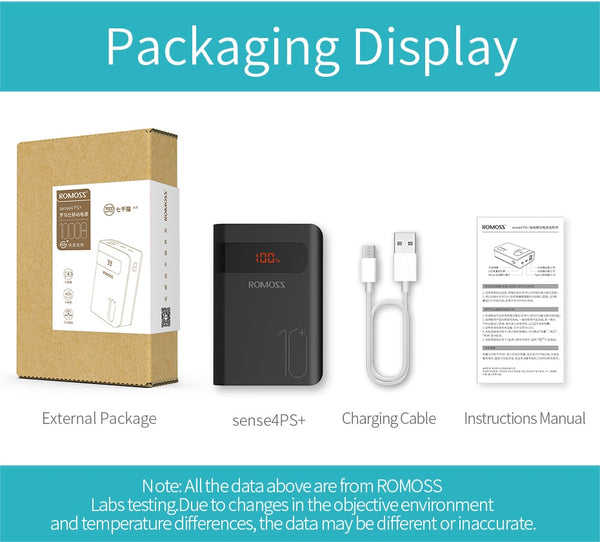 Sense4PS+ Power Bank 10000mAh Portable Charger LED External Battery PD 3.0 Fast Charging Powerbank for iPhone Xiaomi mi | Vimost Shop.