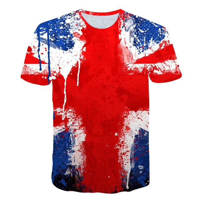 Flag Printing 3D Red maple Tshirt Men Fashion Short Sleeve Summer T-shirts Casual Canada Flag | Vimost Shop.