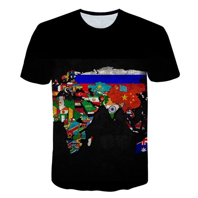 Flag Printing 3D Red maple Tshirt Men Fashion Short Sleeve Summer T-shirts Casual Canada Flag | Vimost Shop.