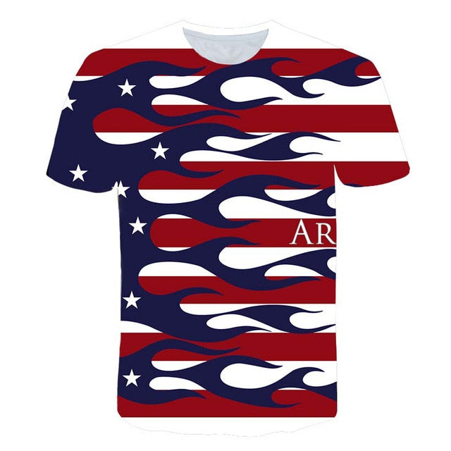 Flag Printing 3D Red maple Tshirt Men Fashion Short Sleeve Summer T-shirts Casual Canada Flag | Vimost Shop.