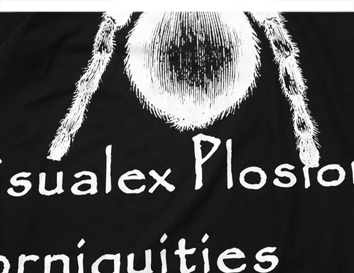 Hip Hop T Shirt Men Spider Letter Printed Dark Tshirt Fashion Summer Loose Casual Tops Oversized Streetwear | Vimost Shop.