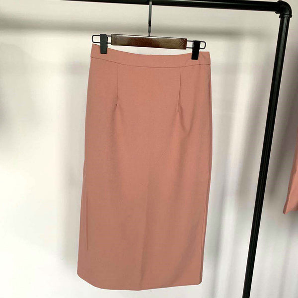 Women Blazer Suits Doule Breasted Pink Blazer High Waist Skirt Office Lady Sets | Vimost Shop.