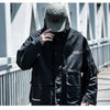 Letter Black Multi-pocket Men's Hip Hop Cargo Jackets Coats Streetwear Cardigan Zipper Casual Techwear Hooded Men Outerwear Top | Vimost Shop.