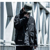 Letter Black Multi-pocket Men's Hip Hop Cargo Jackets Coats Streetwear Cardigan Zipper Casual Techwear Hooded Men Outerwear Top | Vimost Shop.