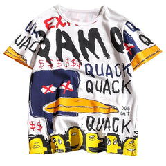 Streetwear T-shirt Men Women Graffiti 3d Print Tops Cotton Harajuku Short Sleeve Skateboard Hip Hop T-shirts