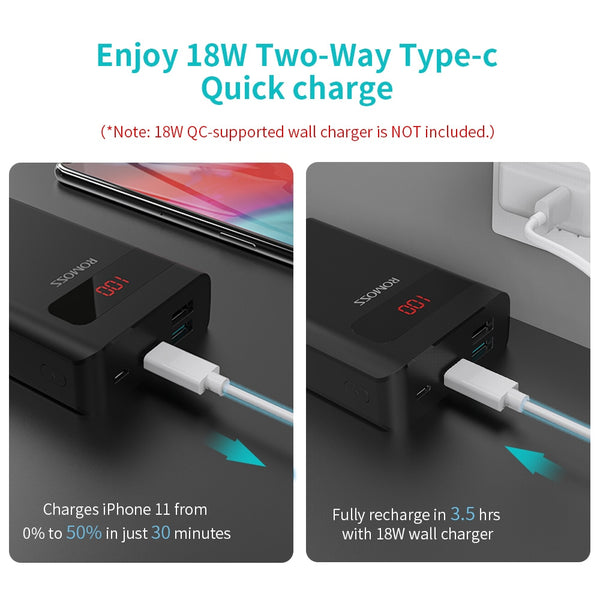Sense4PS+ Power Bank 10000mAh Portable Charger LED External Battery PD 3.0 Fast Charging Powerbank for iPhone Xiaomi mi | Vimost Shop.