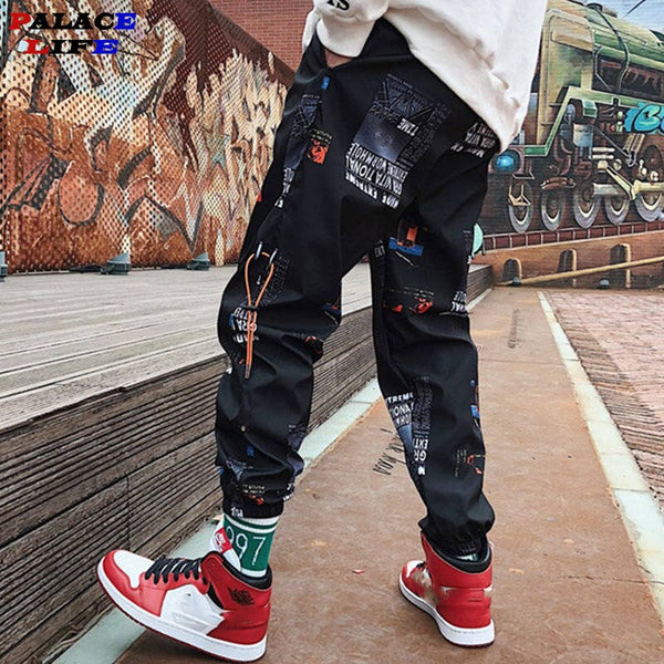 Hip hop Pants Men Loose Joggers Print Streetwear Harem Pants Big Size S-3XL Casual Harajuku Funny Print Ankle length Trousers | Vimost Shop.