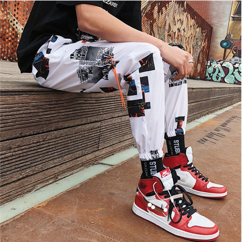 Hip hop Pants Men Loose Joggers Print Streetwear Harem Pants Big Size S-3XL Casual Harajuku Funny Print Ankle length Trousers | Vimost Shop.