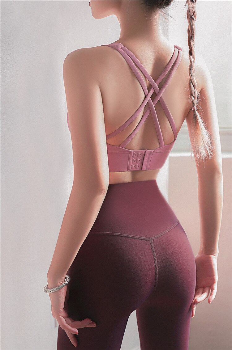 Running Bras Shock-Proof Yoga Tops Heart-shaped Seamless Buckle Beauty Back Fitness Sports Bra Women Gym Crop Top | Vimost Shop.