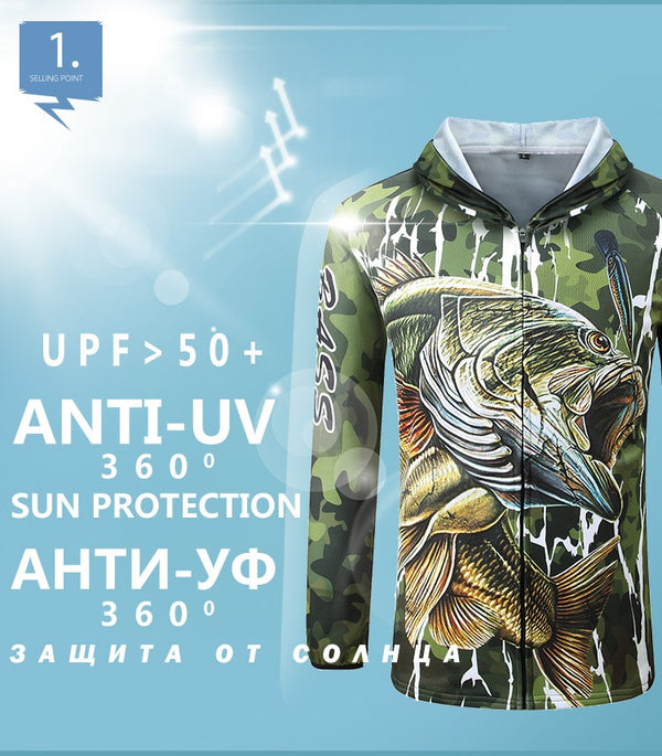 Fishing t Shirts Anti UV Sun Protection Long Sleeve mens Camouflage Fishing Jacket Set Shirt Clothing Clothes Big | Vimost Shop.