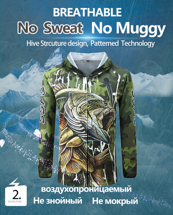 Fishing t Shirts Anti UV Sun Protection Long Sleeve mens Camouflage Fishing Jacket Set Shirt Clothing Clothes Big | Vimost Shop.