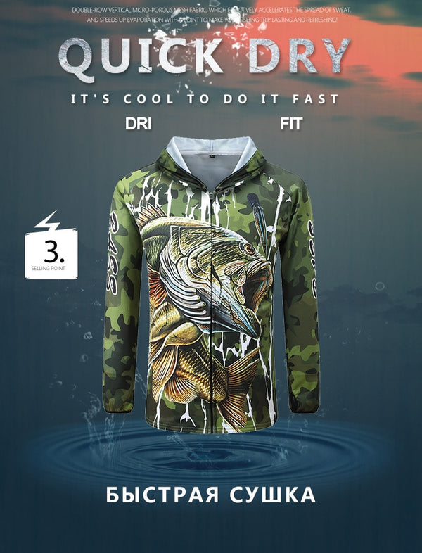 Fishing t Shirts Anti UV Sun Protection Long Sleeve mens Camouflage Fishing Jacket Set Shirt Clothing Clothes Big | Vimost Shop.