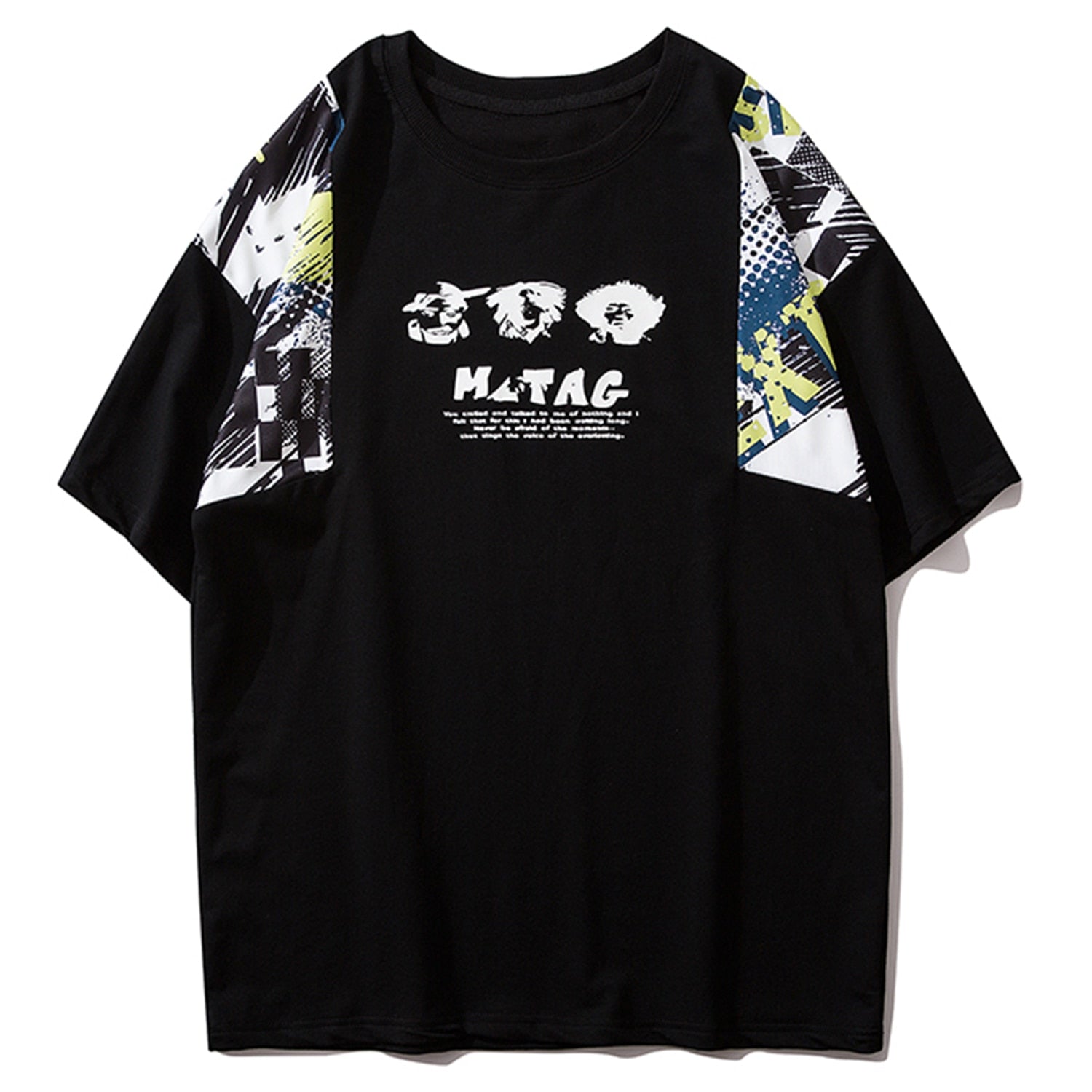 Hip Hop T Shirt Men Harajuku Streetwear Ferocious Bear Print Patchwork Tops Casual Cotton Short Sleeve Tees | Vimost Shop.