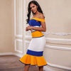 New Arrivals Bandage Dresses Off Shoulder Celebrity Bandage Dresses Yellow  Mermaid Party Dresses | Vimost Shop.