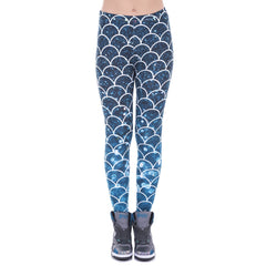 Fashion Women Leggings Mermaid Glitter Printed Legging Sexy Silm Fit Legins High Waist Elastic Women Pants 100% Brand New