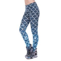 Fashion Women Leggings Mermaid Glitter Printed Legging Sexy Silm Fit Legins High Waist Elastic Women Pants 100% Brand New