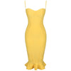 Women Lemon Yellow Fluted Bustier Mermaid Bandage Dress  Sexy Club Party Dresss | Vimost Shop.
