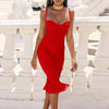 Women Lemon Yellow Fluted Bustier Mermaid Bandage Dress  Sexy Club Party Dresss | Vimost Shop.