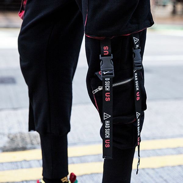 Ribbons Pockets Harem Pants Men Streetwear Autumn Winter Sweatpants Hip Hop Joggers Slim Men Pencil Pants | Vimost Shop.
