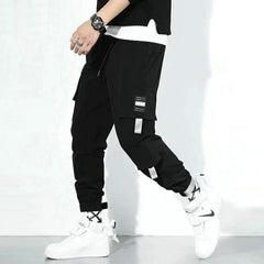 Spring Summer Mens Harem Pants Streetwear Jogger Multi-pocket Ribbons Trousers Men Hip Hop Sweatpants Trousers