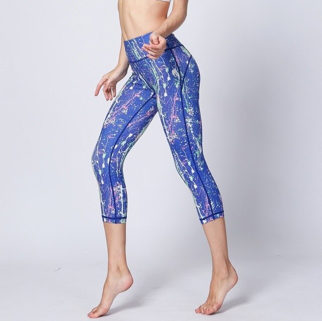 Women Fitness Yoga Pants Slim High waist Sport Leggings Gym Elastic Romantic Printed Long Tights for Running Tummy Control | Vimost Shop.