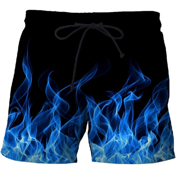 Yellow flame Printed Summer Beach Shorts Men Casual Board Shorts Plage Quick Dry Shorts Swimwear DropShip | Vimost Shop.
